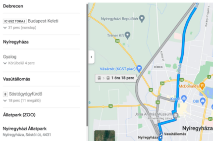 Hamarosan a Google térképén is elérhetők a nyíregyházi buszok menetrendjei